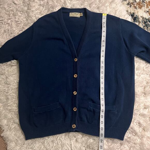 Vtg L.L.Bean Blue Made in USA Cardigan Sweater Size L - Picture 6 of 6